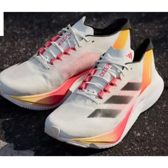 Adidas Adizero Boston Off White Black Solar Red Race Shoes IG3320 Mens 12 - Picture 10 of 10